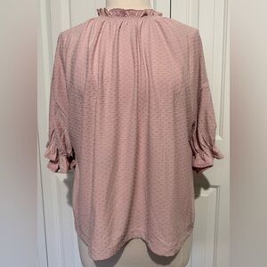 2 for $20 Madewell Drop Shoulder Swiss Dot Top Soft Pink Size Large NWT